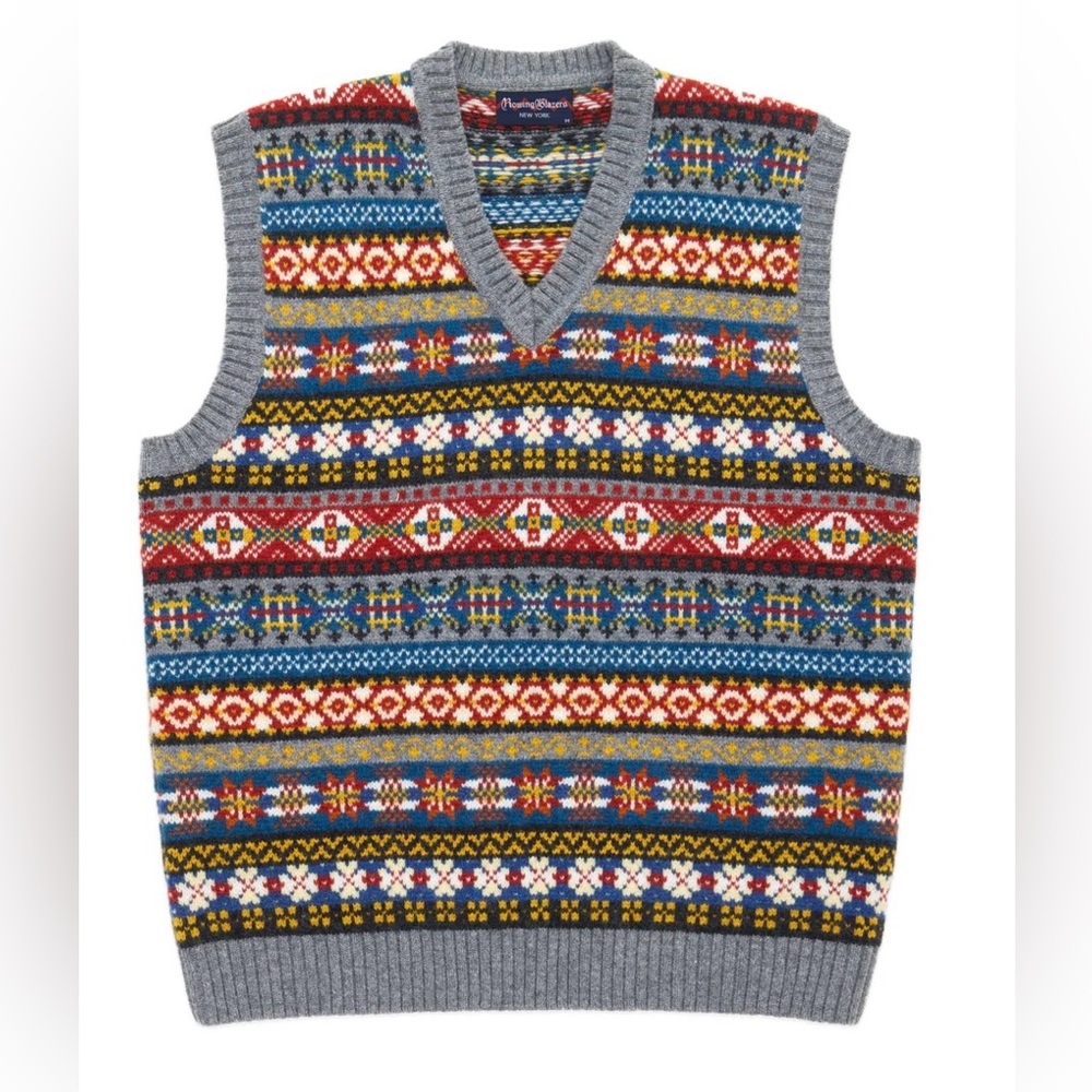Rowing Blazers multi colored Fair Isle Sweater Vest size XXL